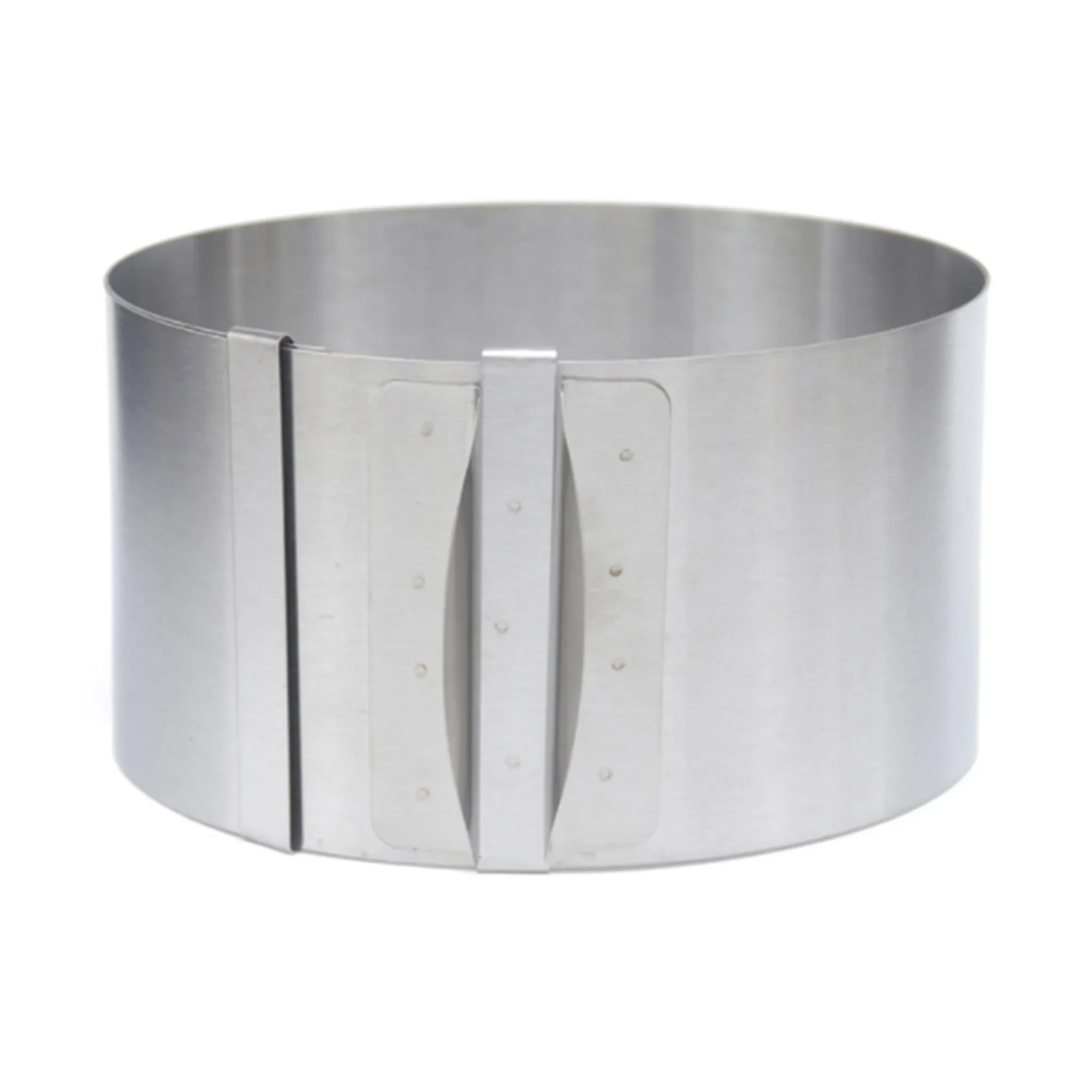 Verstellbarer Kuchenring aus Edelstahl – Ø 15–30 cm, Höhe 6 cm / 8 cm