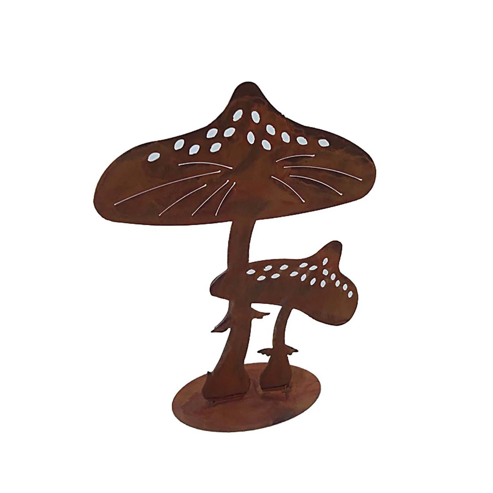 HTI-LINE Dekofigur „Fliegenpilz“ – rostige Metall-Silhouette für Garten & Balkon