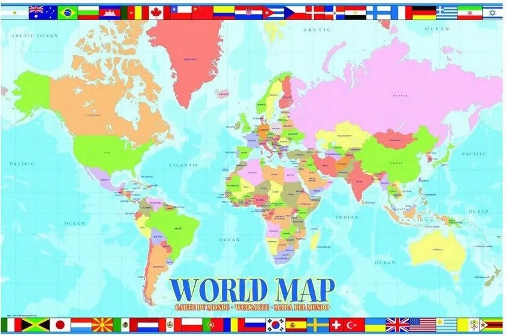 EUROGRAPHICS Puzzle Weltkarte 100 Teile Kinderpuzzle