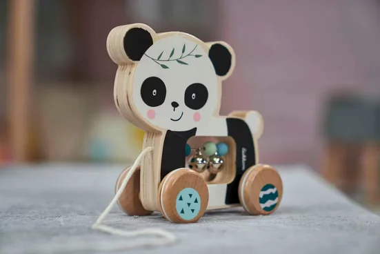 EICHHORN Nachziehtier Panda Holzspielzeug für Kleinkinder ab 1 Jahr