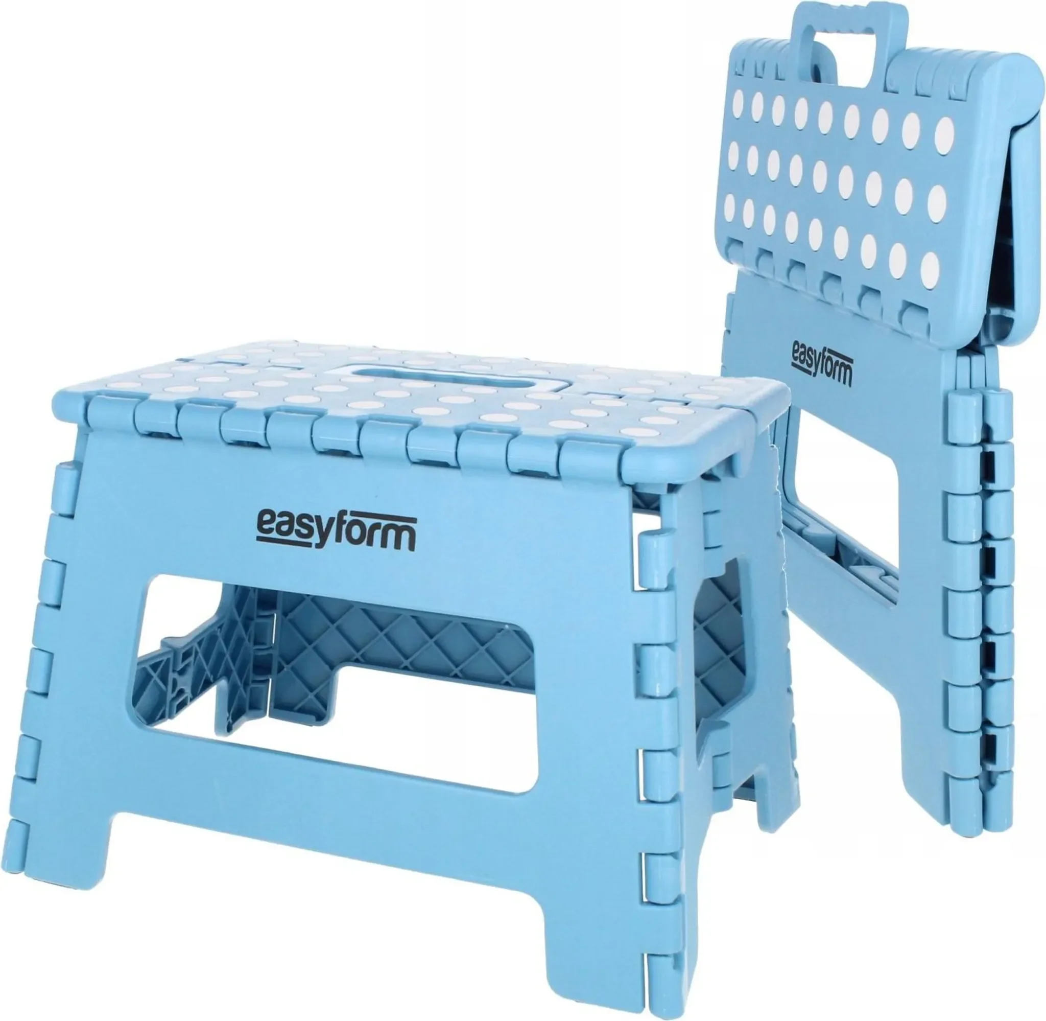 Klapphocker – Anti-Rutsch-Stuhl • 150 kg Belastbarkeit • 22 cm Höhe (Blau)