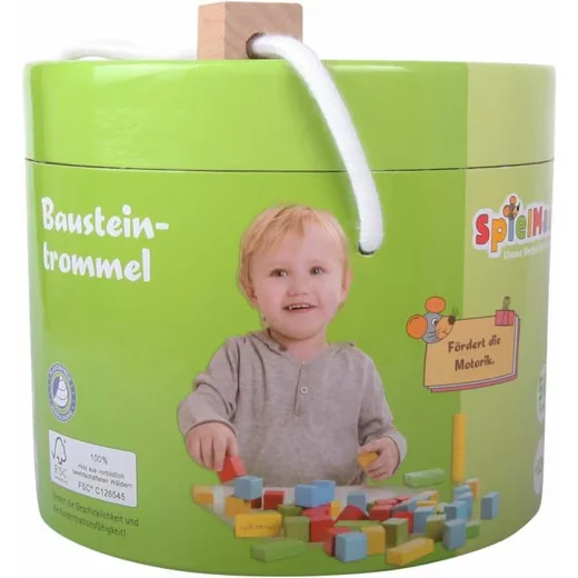 VEDES SMH Holzbausteine bunt 50-tlg. Spielbausteine Set für Kinder