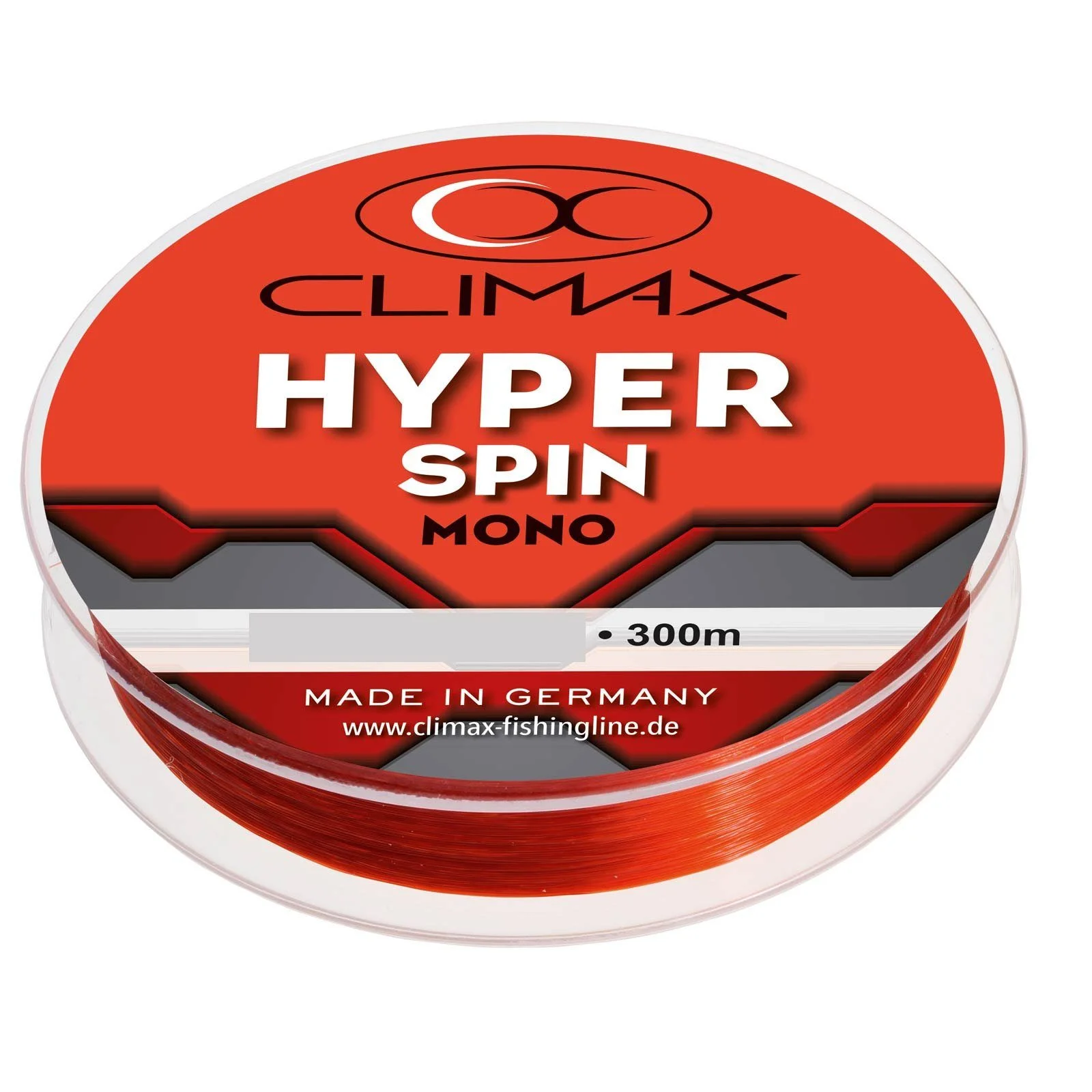 Climax Hyper Spin – 300 m, 0,20 mm monofile Angelschnur, Rot