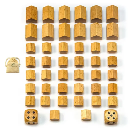WALDFELSEN Ersatzteile Häuser und Hotels aus Holz passend für MONOPOLY