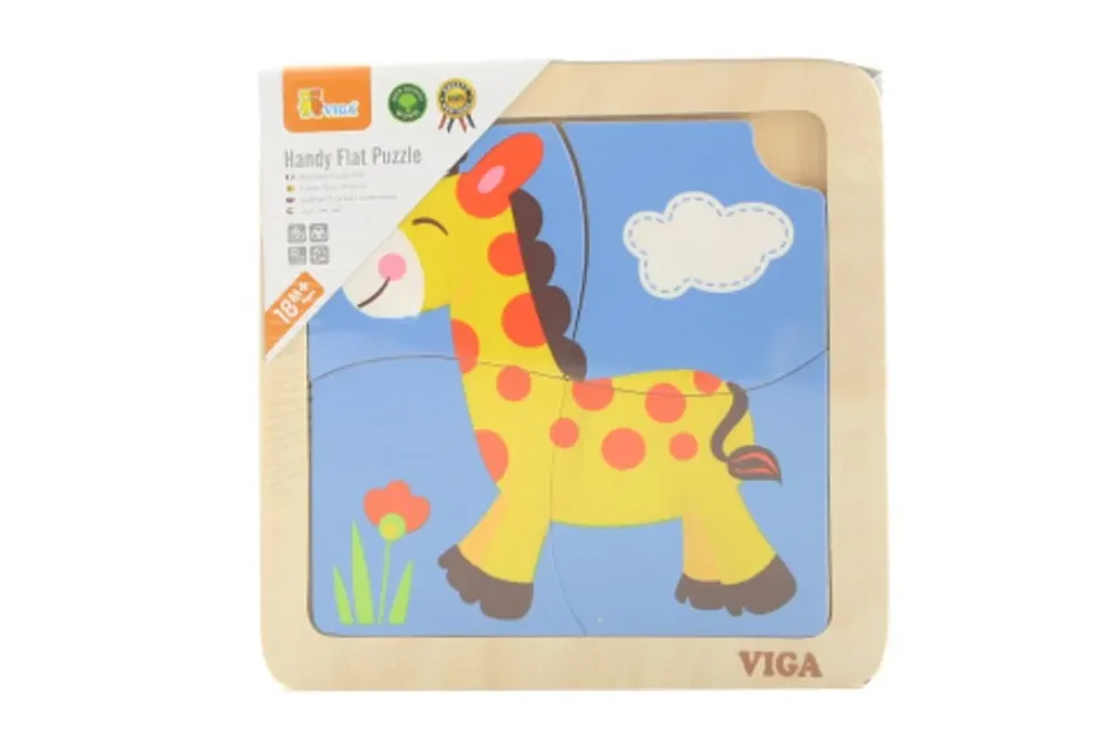 Viga 51319 Rätsel auf dem Podium Giraffe Holzpuzzle Kinder