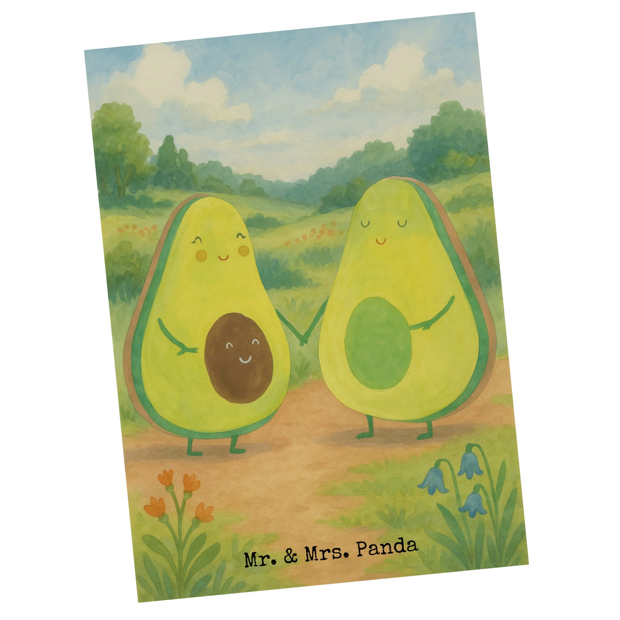 MR. & MRS. PANDA – Postkarte „Avocado Pärchen“
