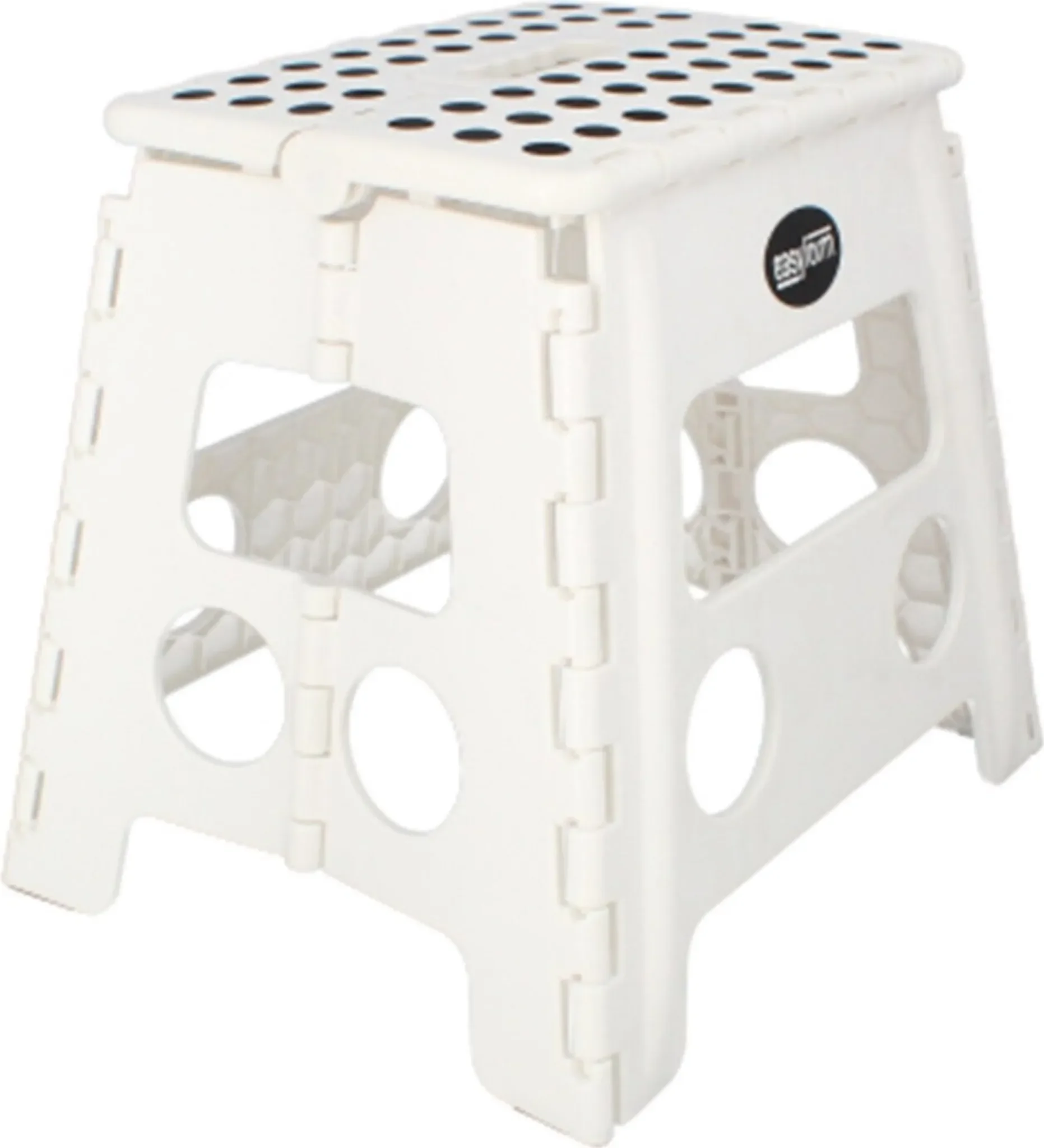 Klapphocker – Anti-Rutsch-Plattformstuhl • 150 kg Belastbarkeit • 32 cm Höhe (Weiß)