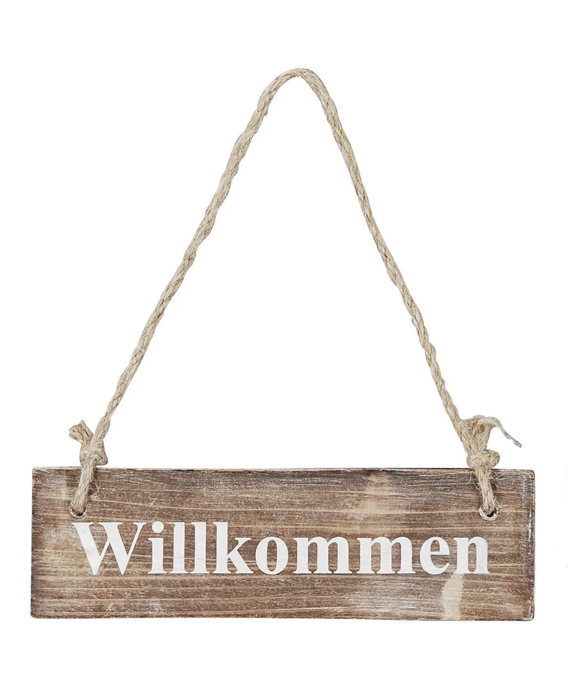2er-Set Wandbilder aus Holz – „Willkommen“ & „Lieblingsplatz“, 20×6 cm