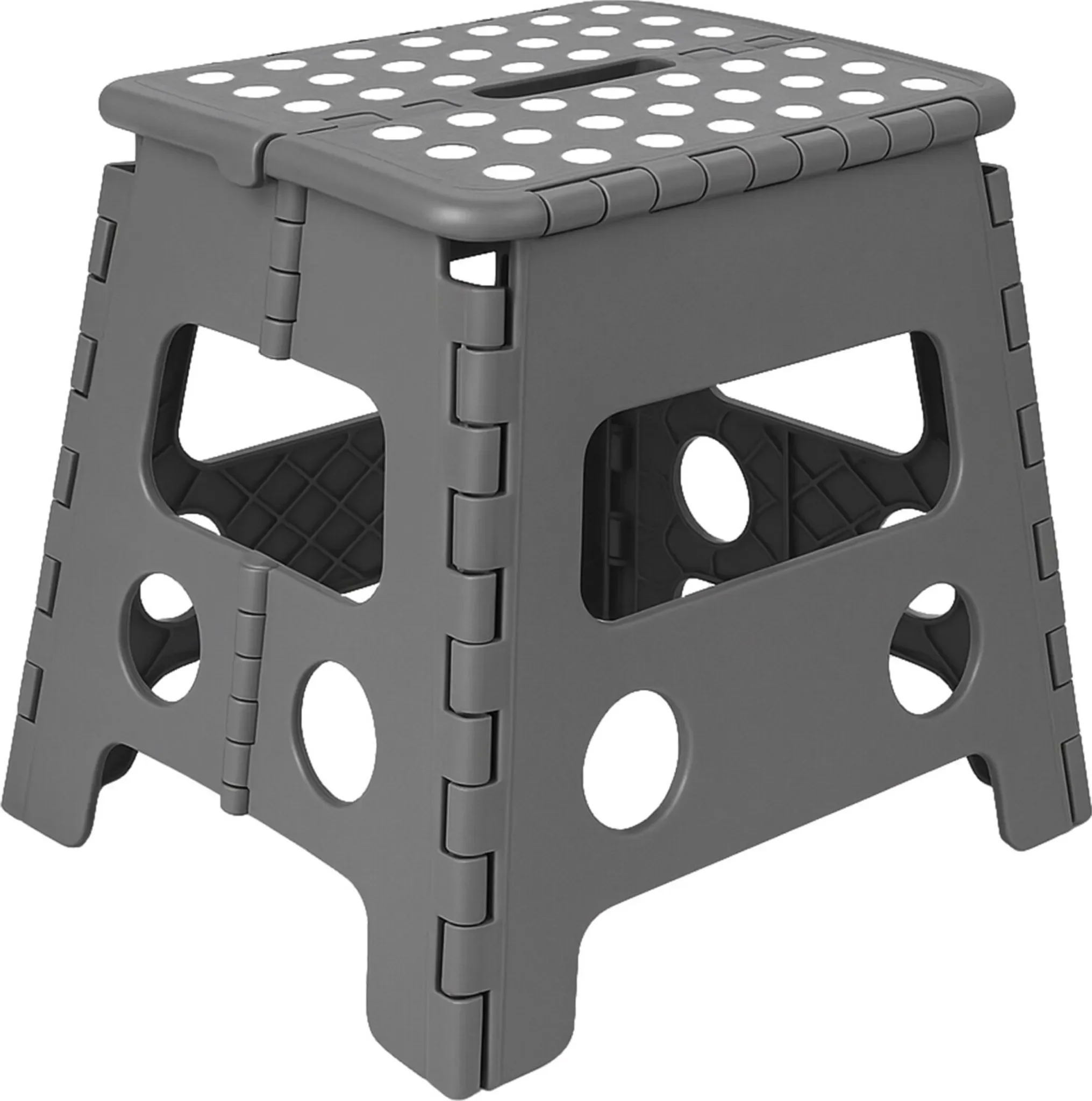 Klapphocker – Anti-Rutsch-Plattformstuhl • 150 kg Belastbarkeit • 32 cm Höhe (Grau)