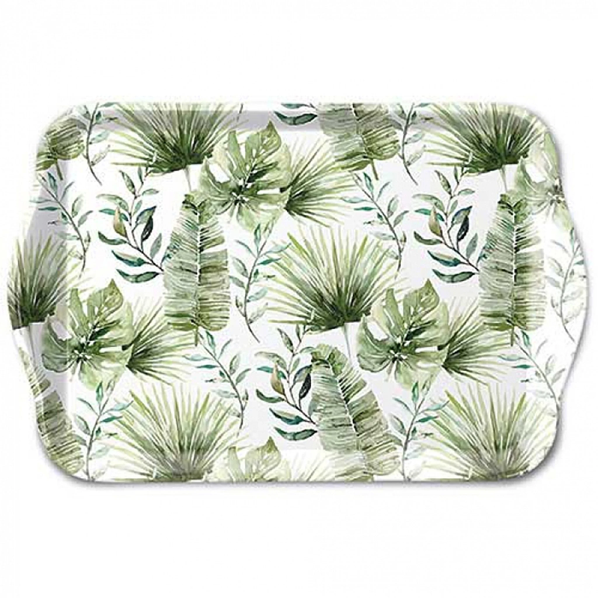 Ambiente Luxury – Dekotablett / Melamin-Tablett 21×13 cm mit Tropenblätter-Motiv