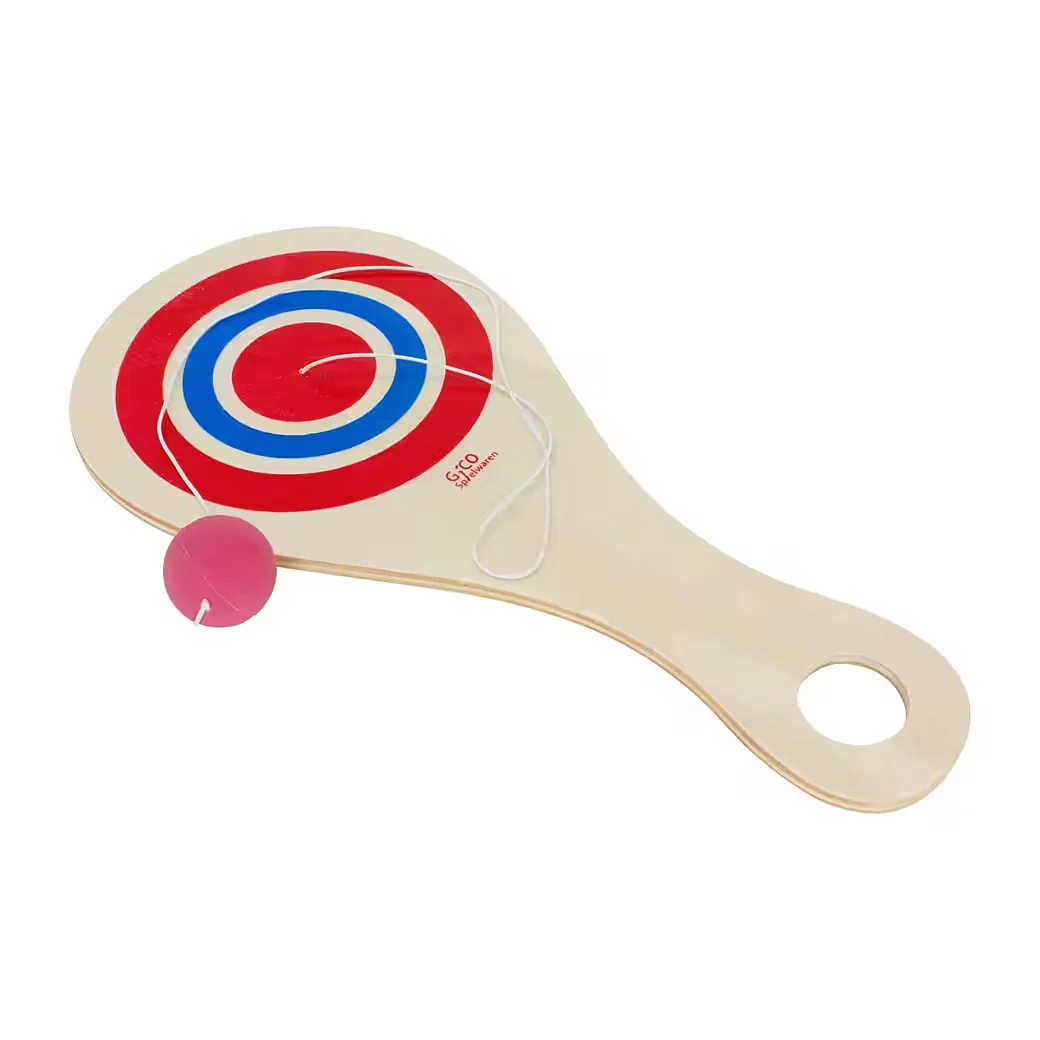 GICO Paddle Ball Set Retro Fangspiel mit Gummiband für den Garten