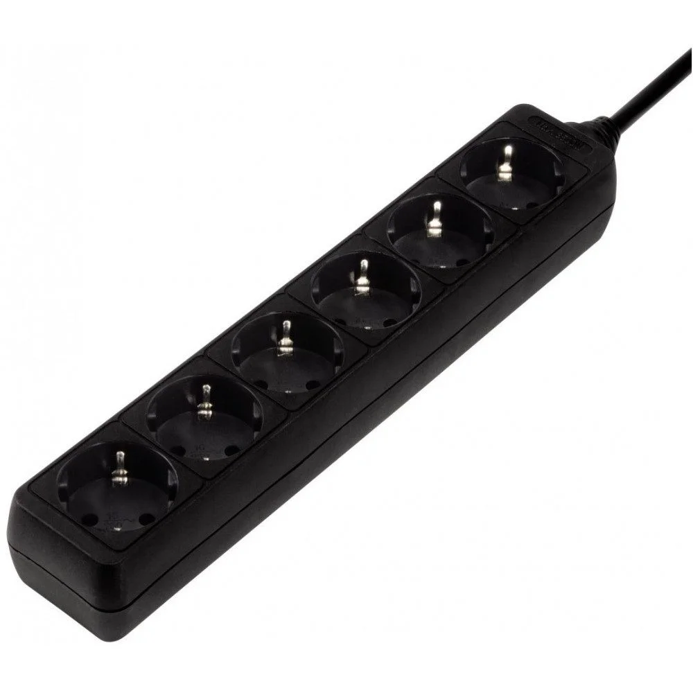 6-fach Steckdosenleiste – Hama, schwarz, 1,4 m Kabel, für Zuhause & Büro