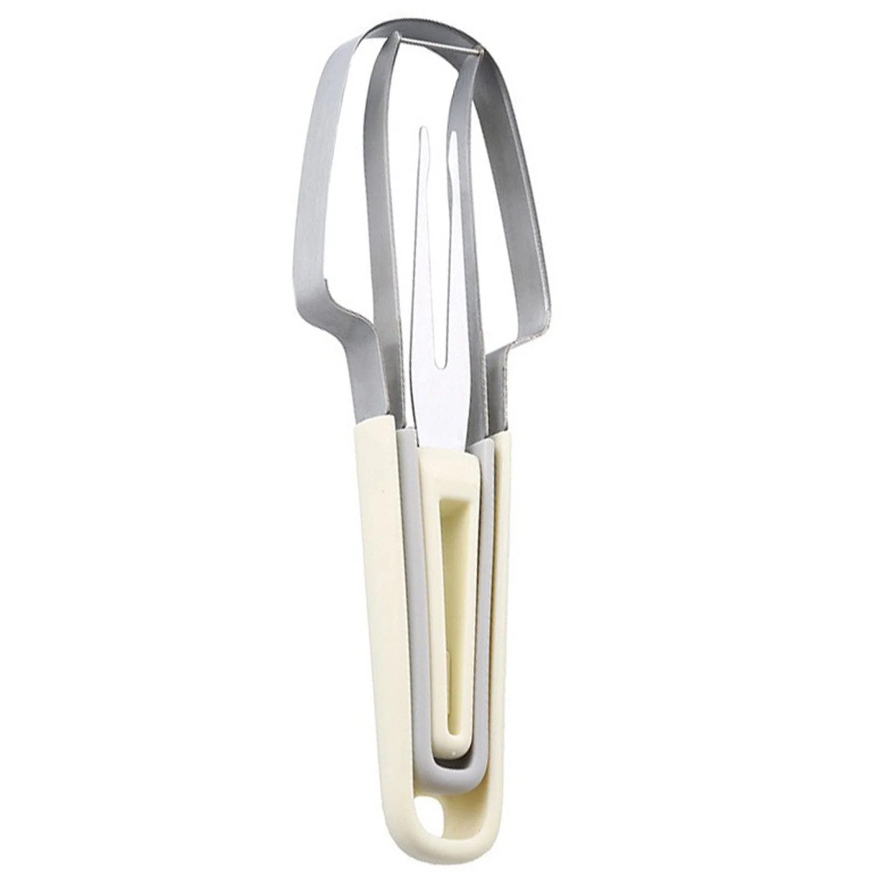 3-in-1 Obst- & Melonenschneider aus Edelstahl – Praktischer Küchenhelfer für Zuhause & unterwegs